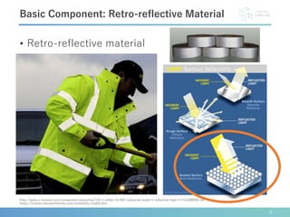 • Retro-reflective material
6
http://www.v-explore.com/component/zmaxshop/132-v-reflex-rtt/455-industrial-wash-fr-reflective-tape-rf-friw508550-ctn
https://science.howstuffworks.com/invisibility-cloak5.htm
Basic Component: Retro-reflective Material
 