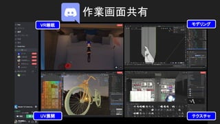 作業画面共有
VR睡眠 モデリング
テクスチャUV展開
 