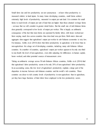 Role of agriculture in economic development of the ssa | DOCX