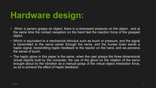 Power point presentation of Virtual Reality haptic feedback gloves | PPTX