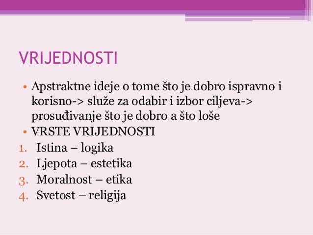 Vrijednosti