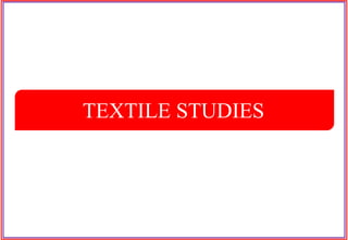 TEXTILE STUDIES
 