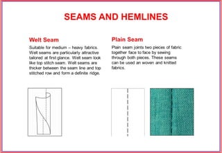 SEAMS AND HEMLINES
 