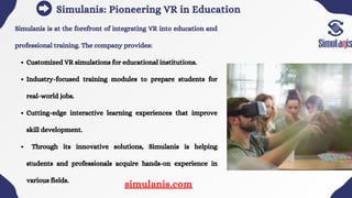 VR in Education | Virtual Reality in Education | Simulanis | PDF