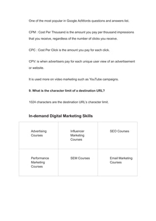 Ads Note Detailed Notes for Google Ads to Enhace your Knowledge | PDF