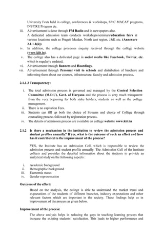 Self Study Report for #NAAC Accreditation of #KIIT College of ...