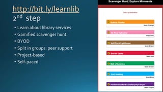 http://bit.ly/learnlib
Gamified
BYOD
Project-based
Self-paced self-directed
 