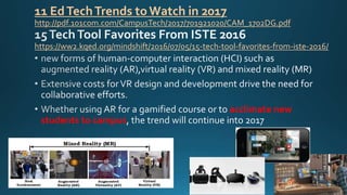 11 EdTechTrends toWatch in 2017
http://pdf.101com.com/CampusTech/2017/701921020/CAM_1702DG.pdf
https://ww2.kqed.org/mindsh...