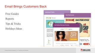 © Deluxe Enterprise Operations, LLC. Proprietary and Confidential.
Email Brings Customers Back
Free Guides
Reports
Tips & Tricks
Holidays Ideas
 