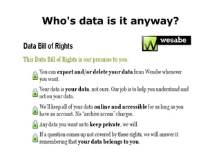 Who's data is it anyway? 