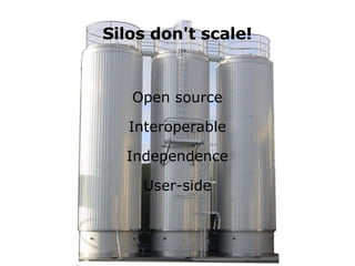 Silos don't scale! Open source Interoperable Independence User-side 