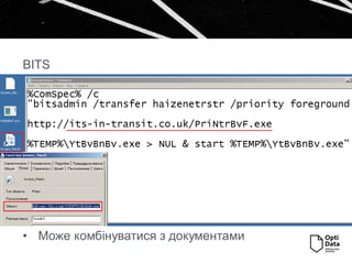 • Може комбінуватися з документами
BITS
 