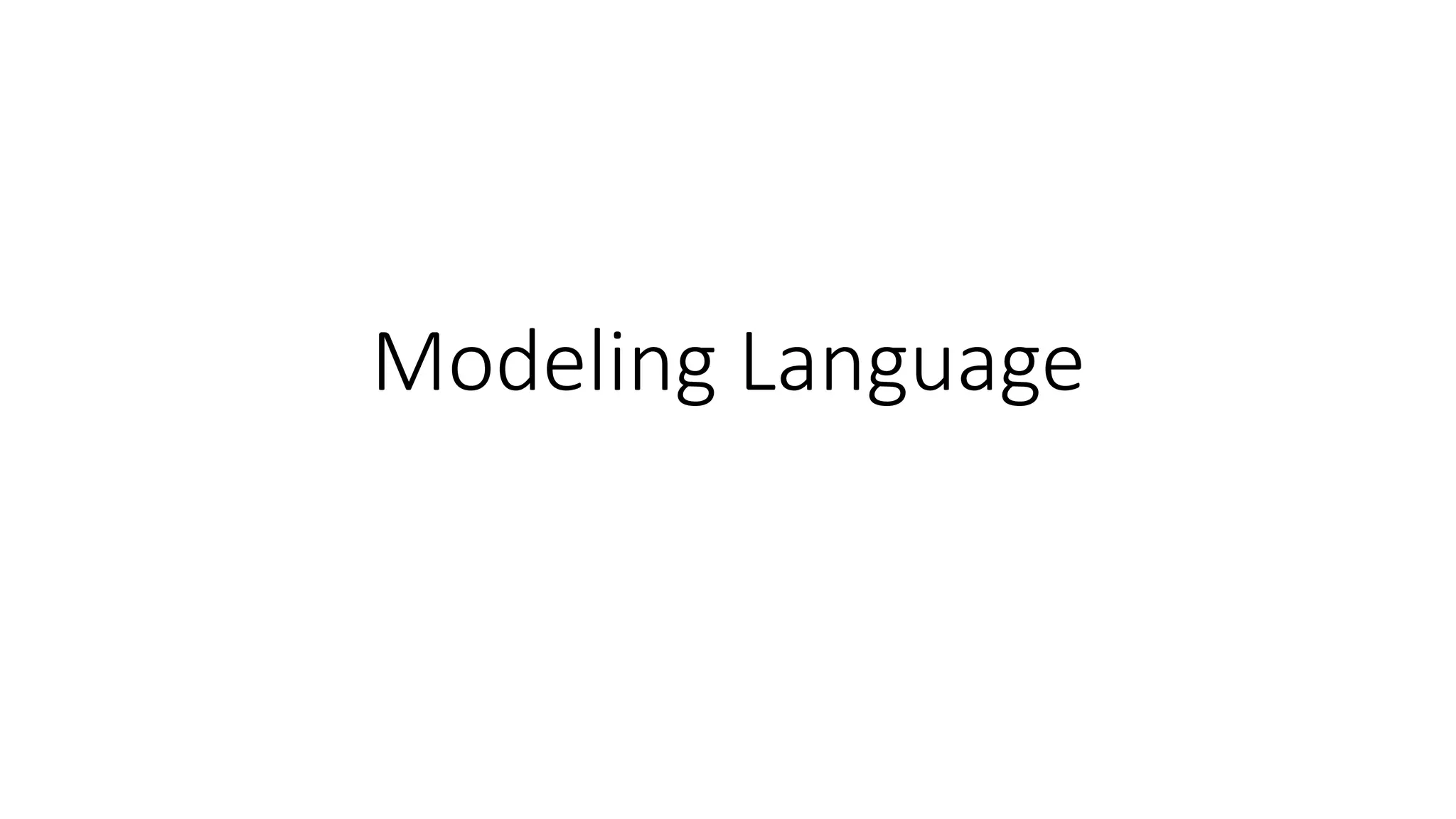 Modeling Language
 
