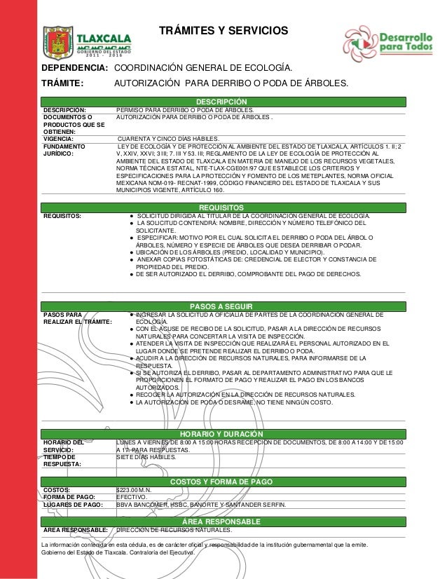 Autorizacion para derribo o poda de árboles