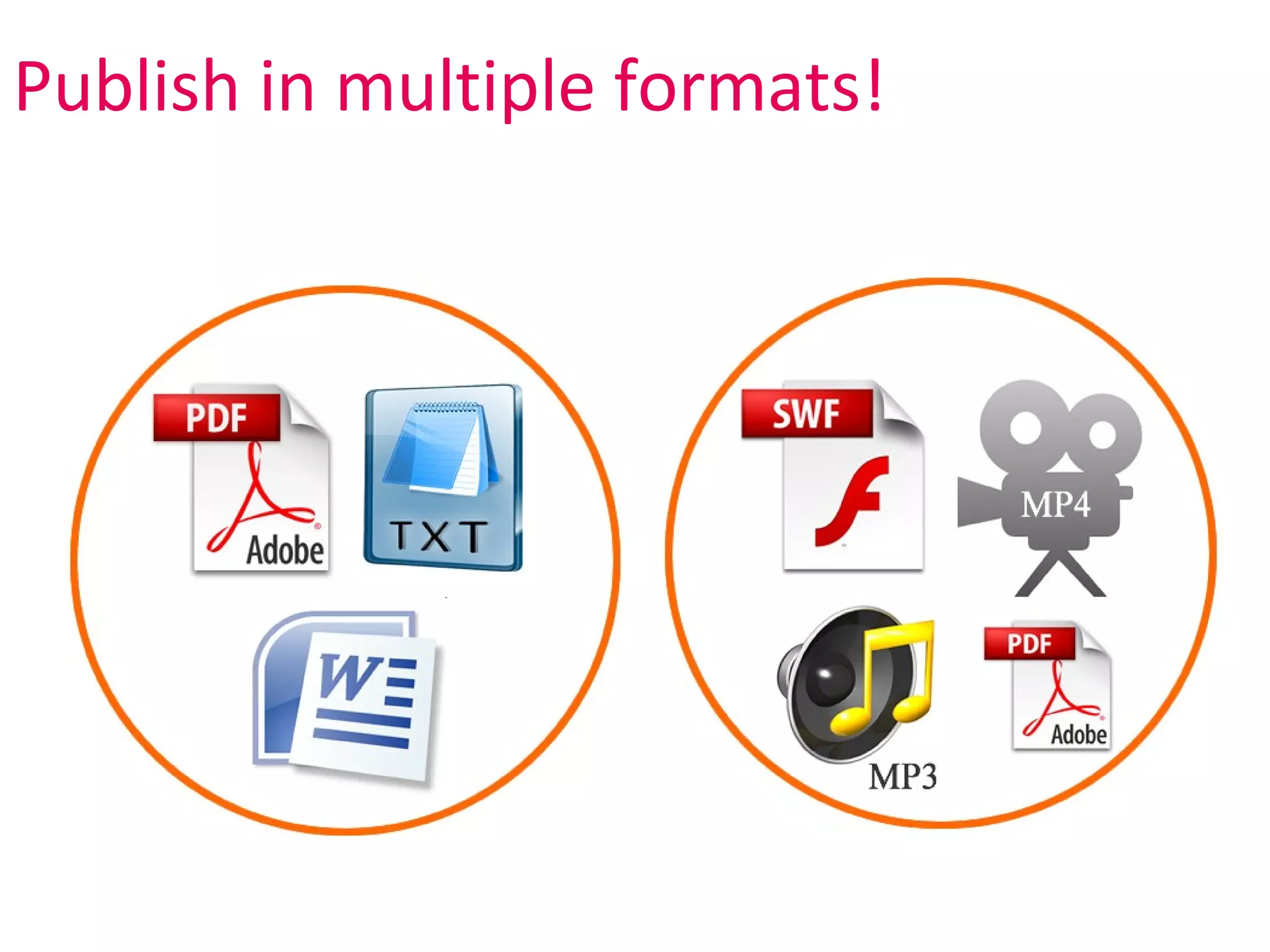 Publish in multiple formats!
 