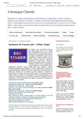 Spoliations de Français juifs : l’affaire Tanger