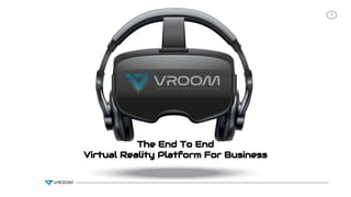1
INVESTOR
The End To End
Virtual Reality Platform For Business
 