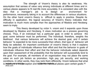Vroom's expectancy theory of motivation