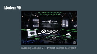 Modern VR
(Gaming Console VR) Project Scorpio Microsoft
 