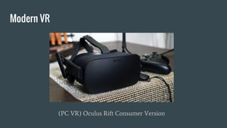Modern VR
(PC VR) Oculus Rift Consumer Version
 