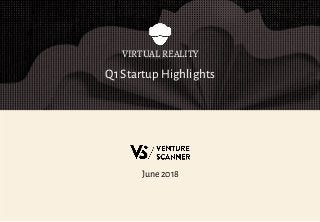 Q1 Startup Highlights
VIRTUAL REALITY
June 2018
 