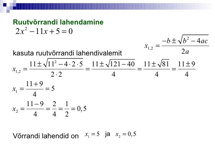 Võrrandite lahendamine