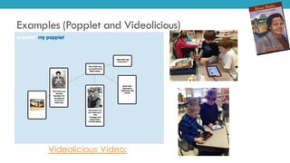 Examples (Popplet and Videolicious)
Videolicious Video:
 