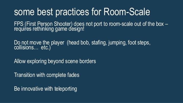 Room Scale Vr Best Practices Room Scale Vr Best Practices