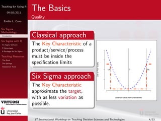 Teaching 6σ Using R

     09/02/2011
                           The Basics
                           Quality
 Emilio L. C...