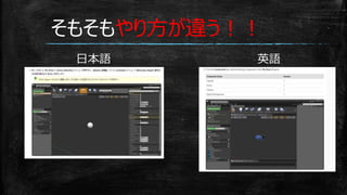 そもそもやり方が違う！！
日本語 英語
 