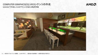 25 | 第３回ライブ＆イベント 産業展 | 2016年7月7日 | 最先端VRの技術動向 ～VR業界の進化を予測する～
MAYAなどで作成した3Dがアセットがあれば転用可能
COMPUTER GRAPHICS(CG) VRコンテンツの作成
 