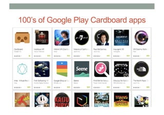 100’s of Google Play Cardboard apps
 