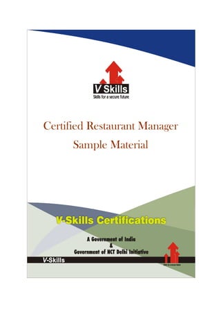 Certified Restaurant Manager
Sample Material
 