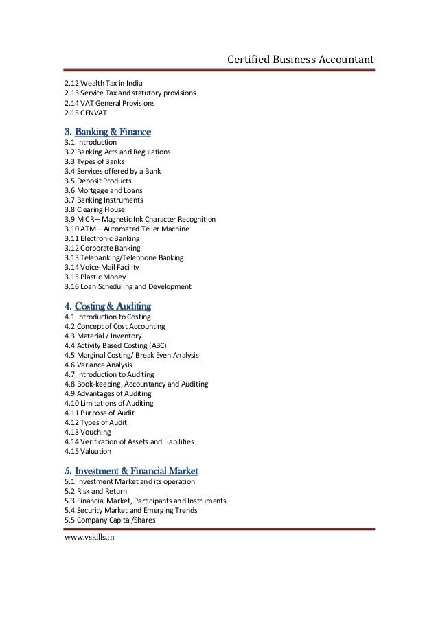 Business Accountant Certification