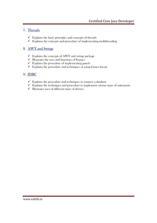 Certified Core Java Developer | PDF