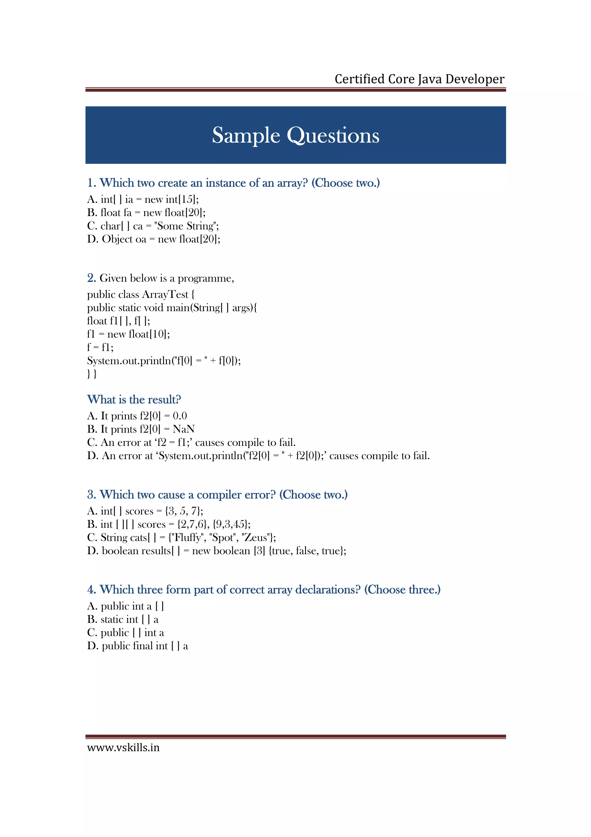 Core Java Certification | PDF