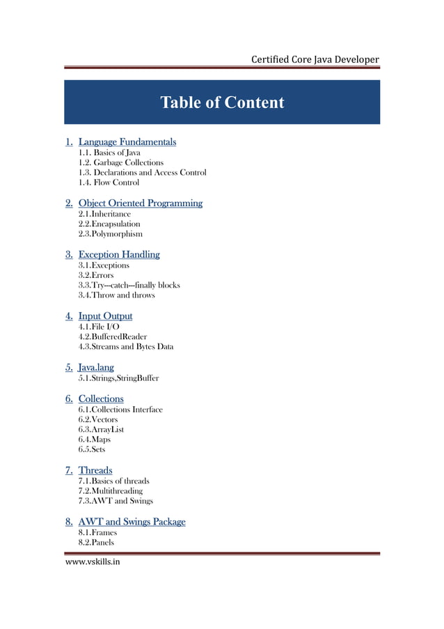 Core Java Certification | PDF