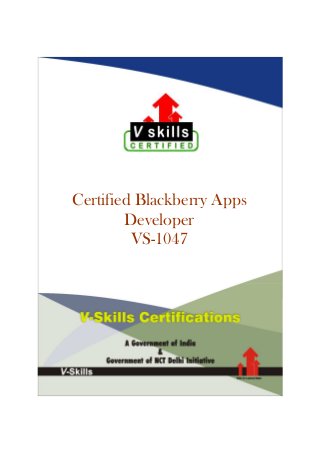 Certified Blackberry Apps
Developer
VS-1047
 