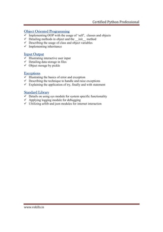 Python Developer Certification | PDF