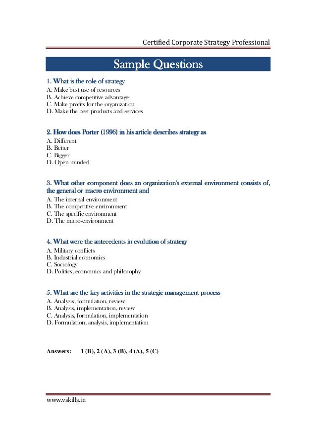corporate strategy certification corporate strategy certification