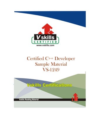 Certified C++ Developer
Sample Material
VS-1249
 