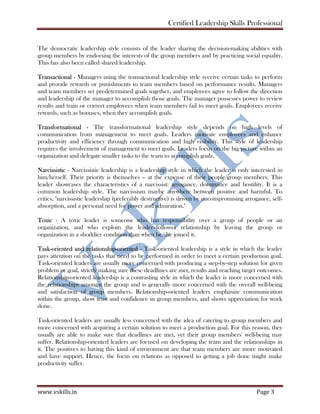 vskills leadership skills professional sample material | PDF
