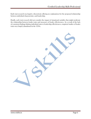 vskills leadership skills professional sample material | PDF