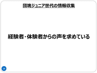 18
団塊ジュニア世代の情報収集
 