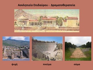 Ασκληπιείο Επιδαύρου - Δραματοθεραπεία
σώμαπνεύμαψυχή
 