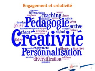 Engagement et créativité
1. Pédagogies actives
2. Personnalisation
3. Créativité




                               38
 