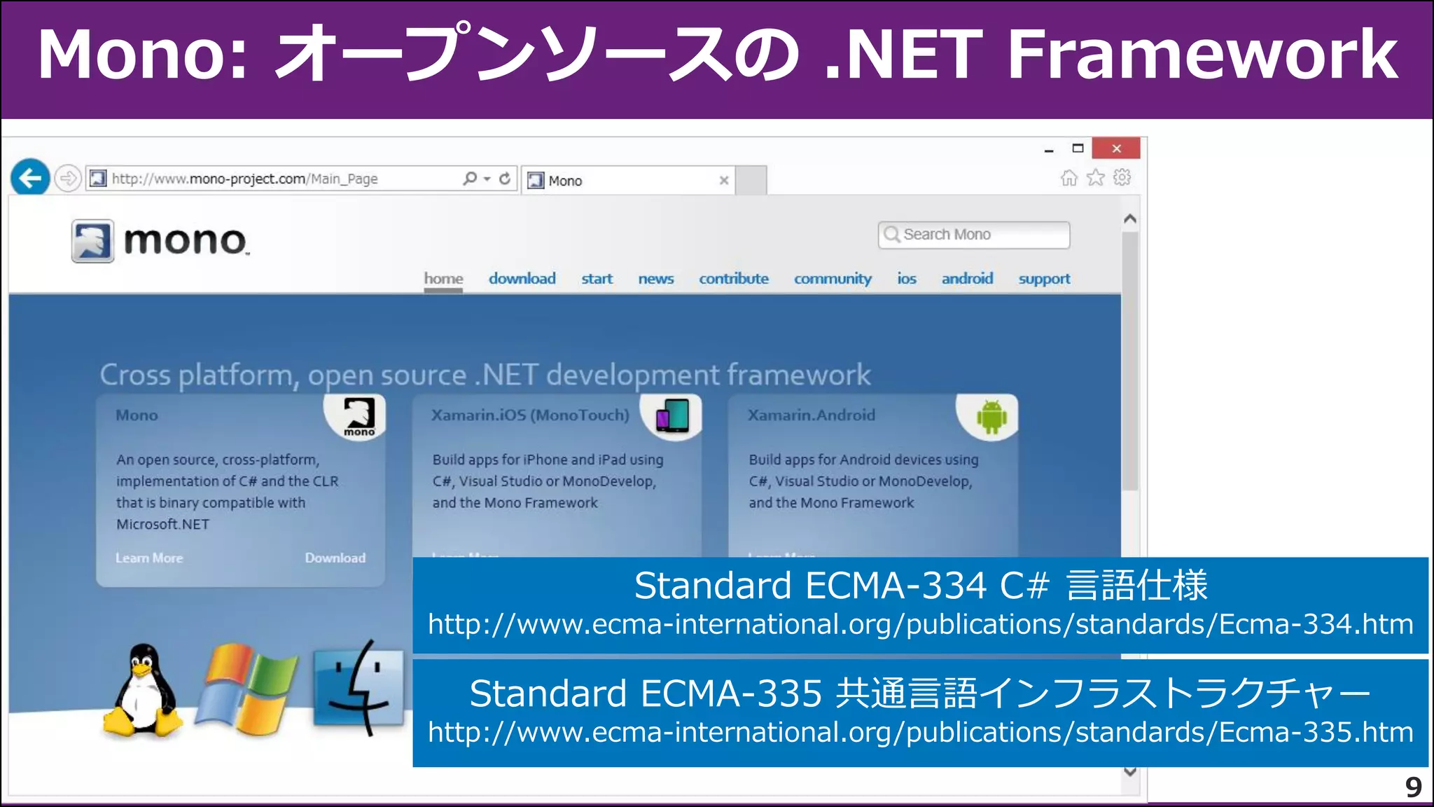 Standard ECMA-334 C# 言語仕様
http://www.ecma-international.org/publications/standards/Ecma-334.htm

Standard ECMA-335 共通言語インフラストラクチャー
http://www.ecma-international.org/publications/standards/Ecma-335.htm
9

 