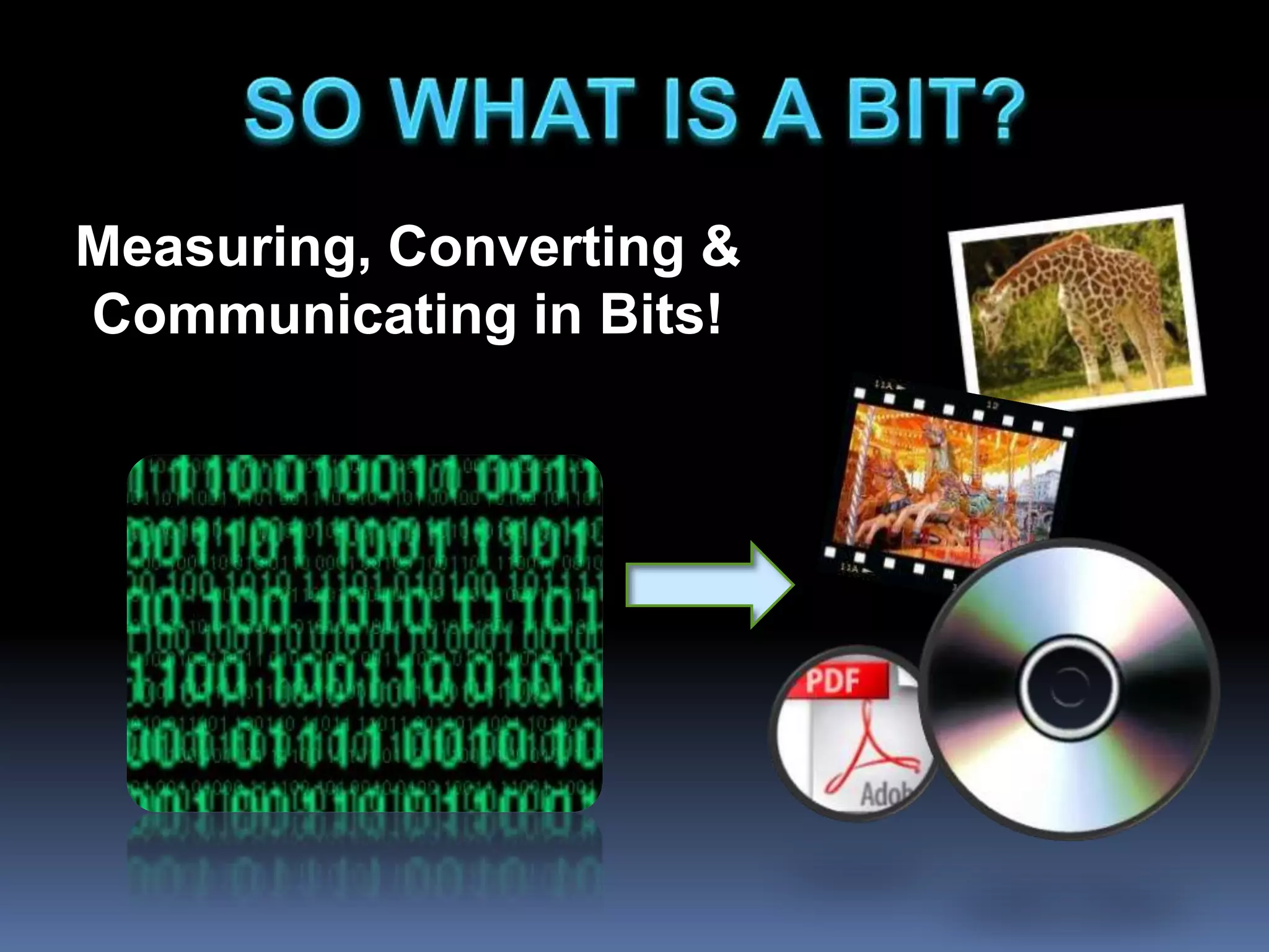 Measuring, Converting &
Communicating in Bits!
 