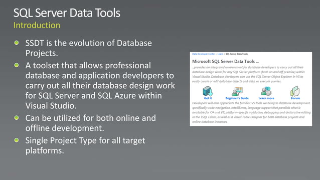 SQL Server Development Tools & Processes Using Visual Studio 2010 | PPT