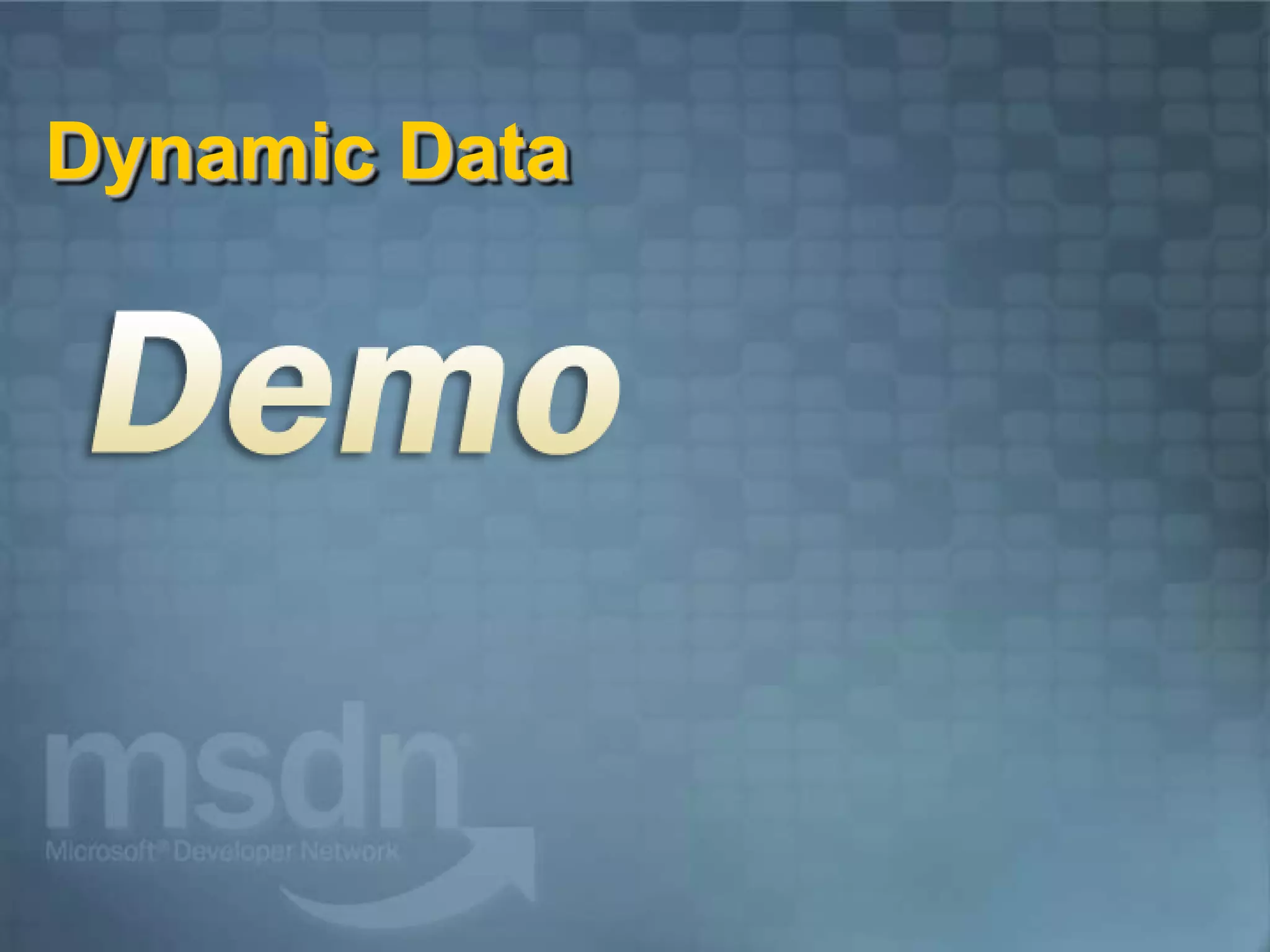 Visual Studio 2010 and .NET Framework 4.0 Overview